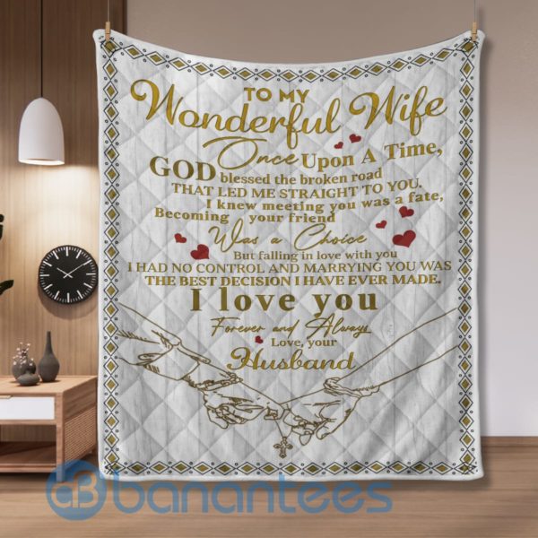 To My Wonderful Wife Once Upon A Time Quilt Quilt Blanket Product Photo