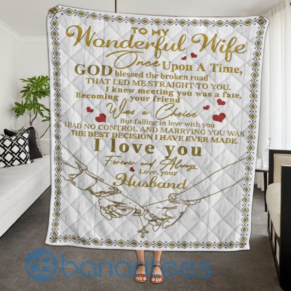 To My Wonderful Wife Once Upon A Time Quilt Quilt Blanket Product Photo