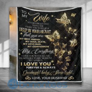 To My Wwife Love Your Husband Special Design Quilt Blanket Product Photo