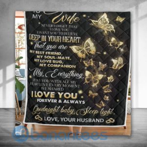 To My Wwife Love Your Husband Special Design Quilt Blanket Product Photo