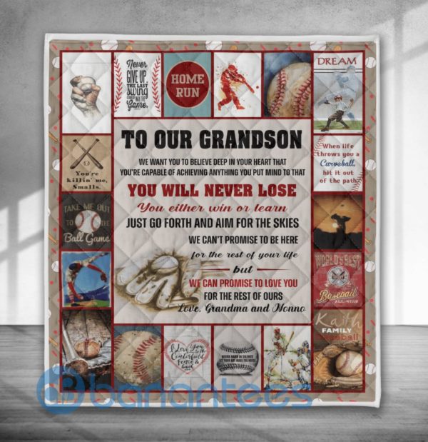 To Our Grandson Baseball Special Design Quilt Blanket Product Photo