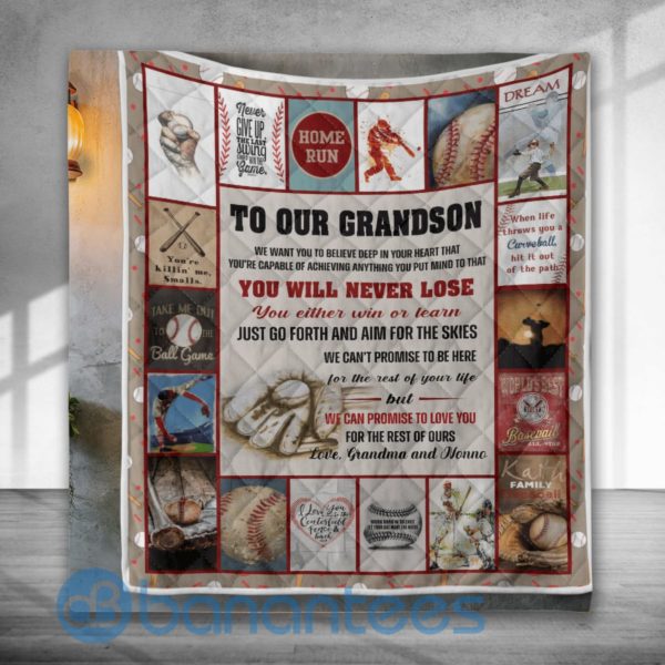 To Our Grandson Baseball Special Design Quilt Blanket Product Photo