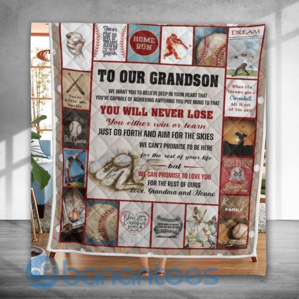 To Our Grandson Baseball Special Design Quilt Blanket Product Photo