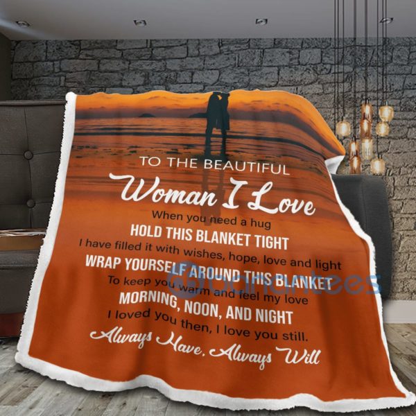 To The Beautiful Woman I Love I Love You Still Sherpa Blanket Product Photo