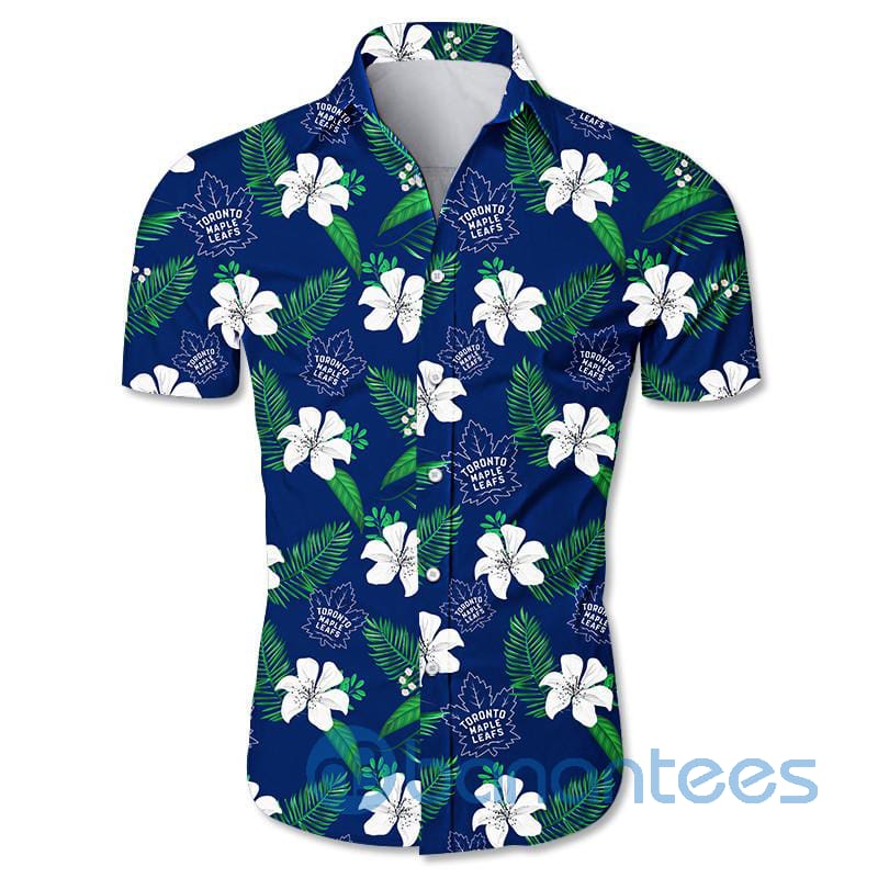toronto-maple-leafs-floral-short-sleeves-hawaiian-shirt-1-8v6Ty.jpg Toronto Maple Leafs Floral Short Sleeves Hawaiian Shirt Product Photo