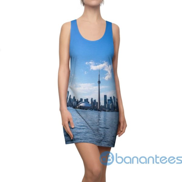 Toronto Skyline All Over Printed 3D Racerback Dress Product Photo