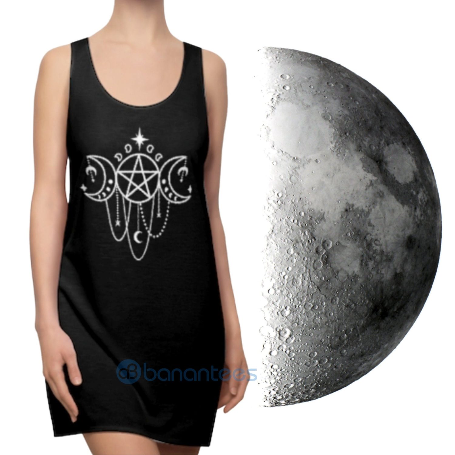 triple-moon-art-design-black-racerback-dress-for-women-1-xo55h.jpg Triple Moon Art Design Black Racerback Dress For Women Product Photo
