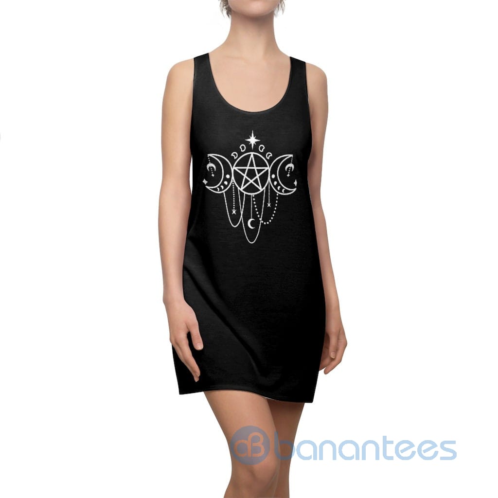 triple-moon-art-design-black-racerback-dress-for-women-2-MTLy8.jpg Triple Moon Art Design Black Racerback Dress For Women Product Photo
