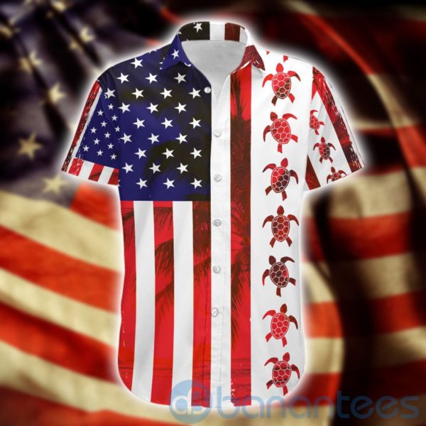Turtle American Flag Hawaii Shirt Product Photo