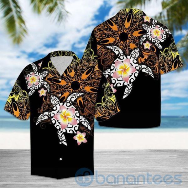 Turtle Floral Tropical Hawaiian Shirt Product Photo