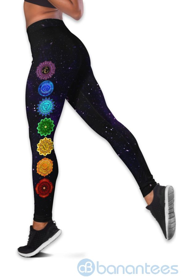Twilight Chakra Galaxy Yoga Hollow Tank And Legging Outfit Product Photo