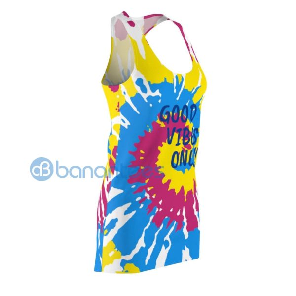 Tye Dye Good Vibes Only Hippie Cute Racerback Dress Product Photo