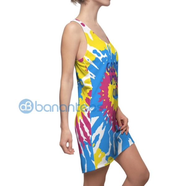 Tye Dye Good Vibes Only Hippie Cute Racerback Dress Product Photo