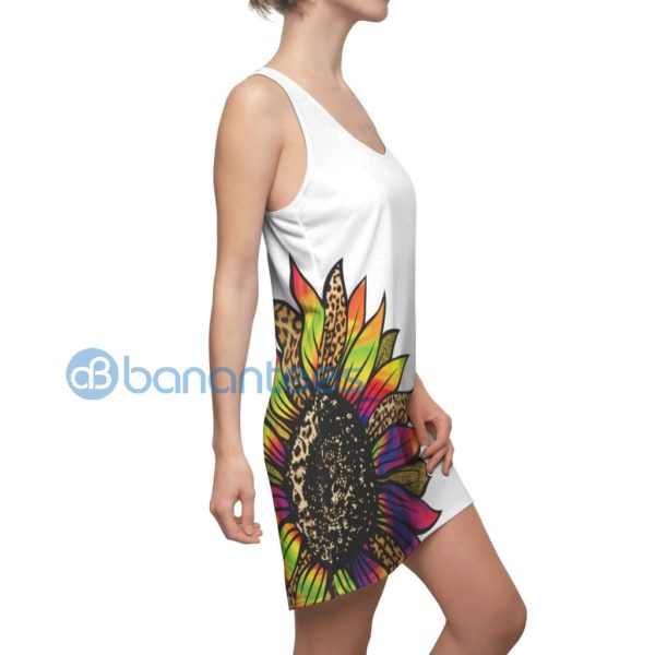 Tye Dye Hippie Sunflower White Racerback Dress Product Photo