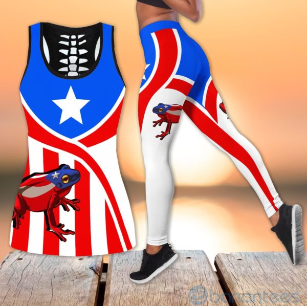 Unique Frog Flag Hollow Tank And Legging Outfit Product Photo