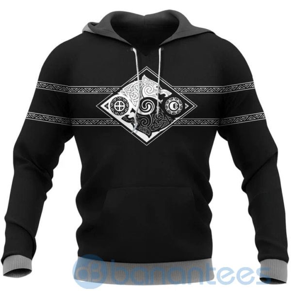Valknut Shield Hati And Skoll Viking Hoodie All Over Printed 3D Hoodie Product Photo