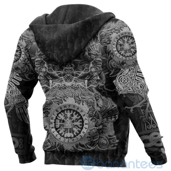Viking alkyrie Valknut Vegvisir With Mjolnir Black All Over Printed 3D Hoodie Product Photo