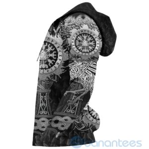 Viking alkyrie Valknut Vegvisir With Mjolnir Black All Over Printed 3D Hoodie Product Photo