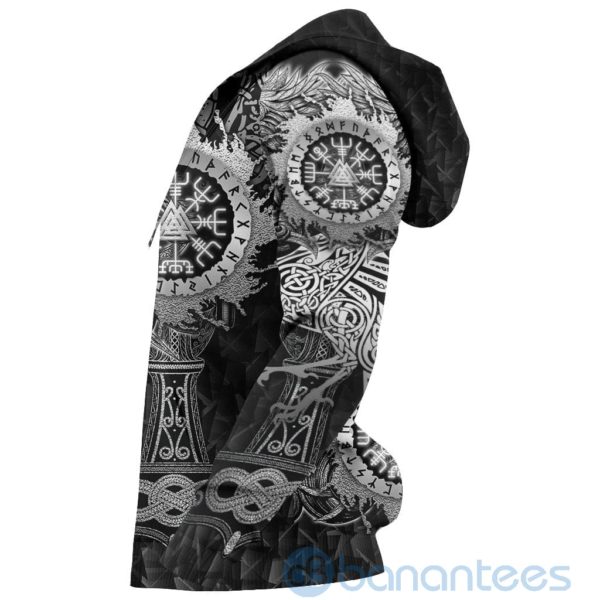 Viking alkyrie Valknut Vegvisir With Mjolnir Black All Over Printed 3D Hoodie Product Photo