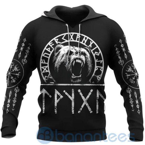 Viking Bear Raven Viking Hoodie All Over Printed 3D Hoodie Product Photo