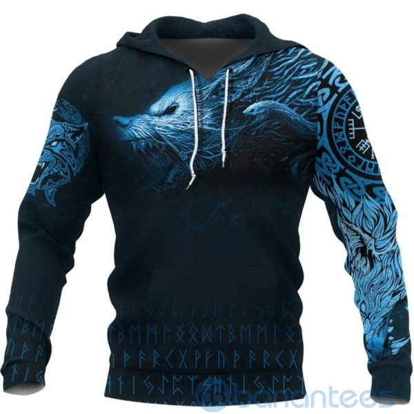 Viking Blue Fenrir Wolf All Over Printed 3D Hoodie Product Photo