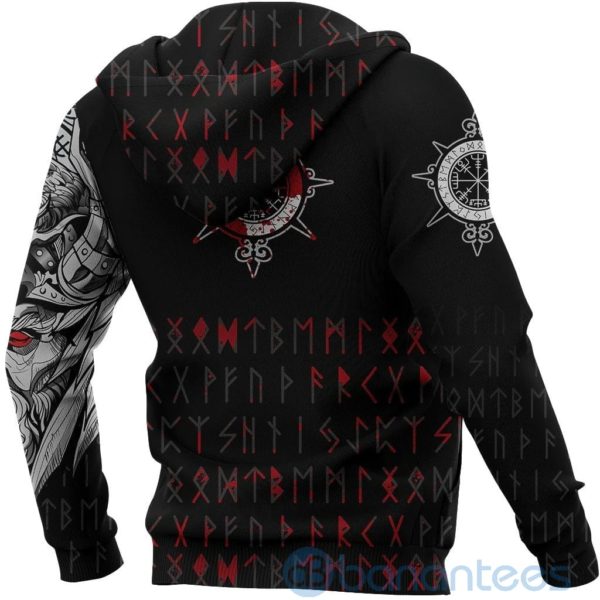Viking Double Raven Tattoo And Vegvisir Blood All Over Printed 3D Hoodie Product Photo