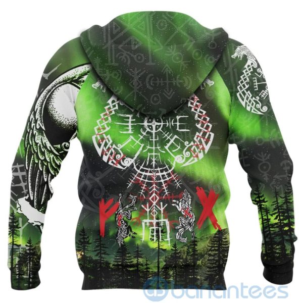 Viking Drakkar And Northern Lights All Over Printed 3D Hoodie Product Photo