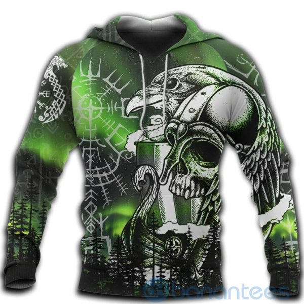 Viking Drakkar And Northern Lights All Over Printed 3D Hoodie Product Photo