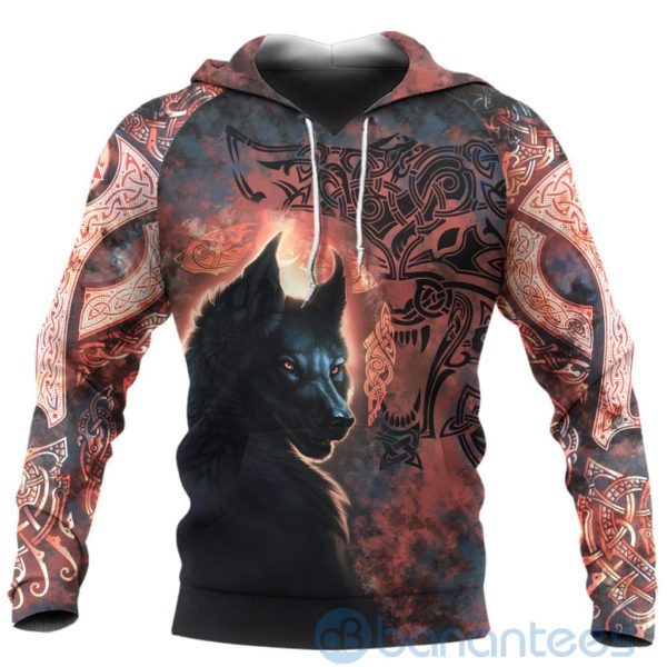 Viking Fenrir Grunge Style All Over Printed 3D Hoodie Product Photo
