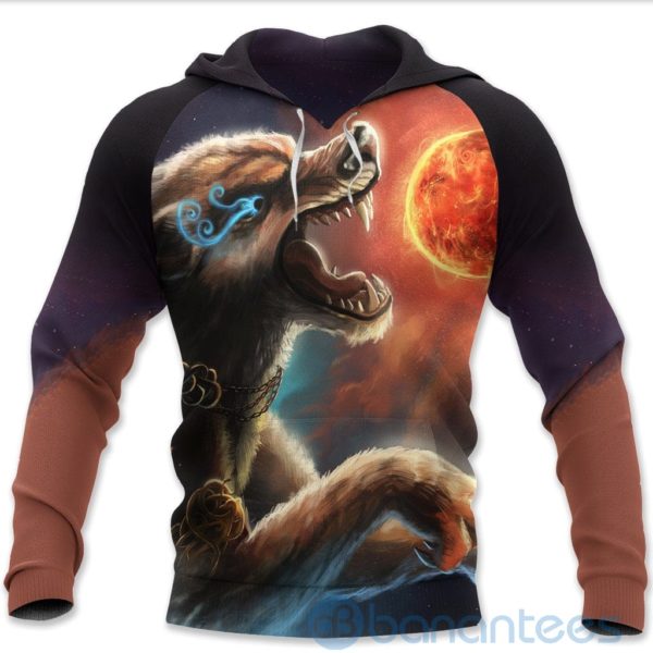 Viking Fenrir Norse Wolf Blood Moon All Over Printed 3D Hoodie Product Photo