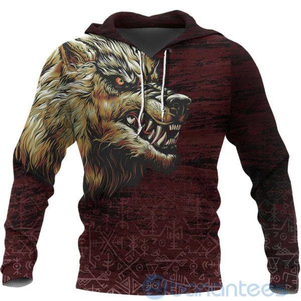 Viking Fenrir On The Blood Moon All Over Printed 3D Hoodie Product Photo