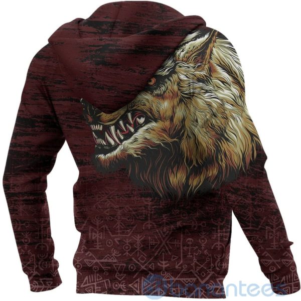 Viking Fenrir On The Blood Moon All Over Printed 3D Hoodie Product Photo