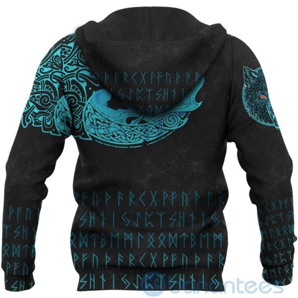 Viking Fenrir Wolf Cyan Blue All Over Printed 3D Hoodie Product Photo