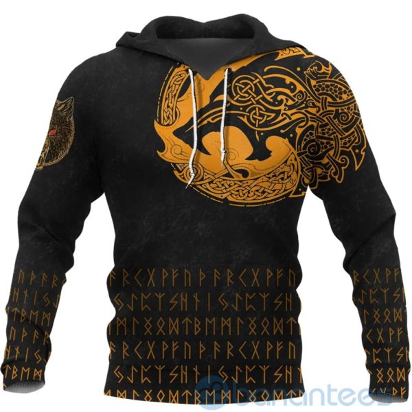 Viking Fenrir Wolf Orange All Over Printed 3D Hoodie Product Photo