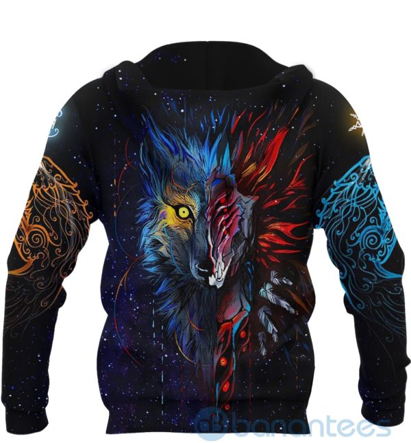 Viking Galaxy Skoll and Hati All Over Printed 3D Hoodie Product Photo