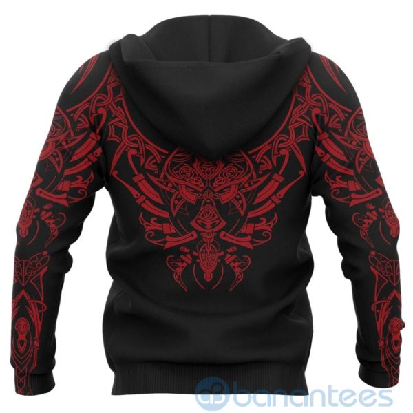 Viking Geki & Freki Wolf Red All Over Printed 3D Hoodie Product Photo