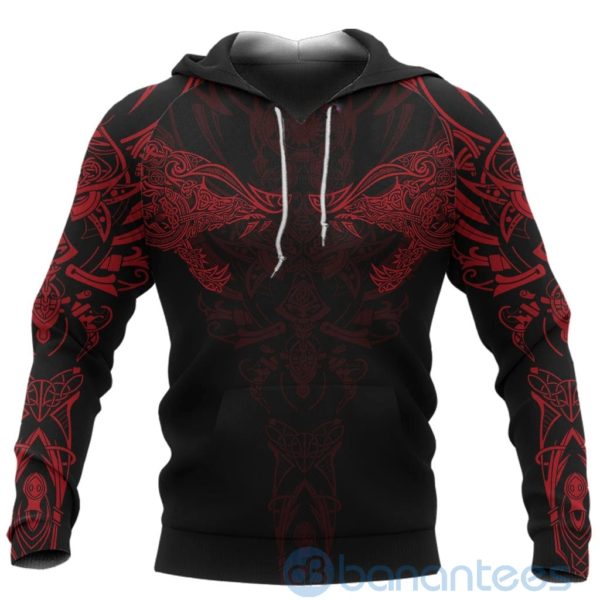 Viking Geki & Freki Wolf Red All Over Printed 3D Hoodie Product Photo