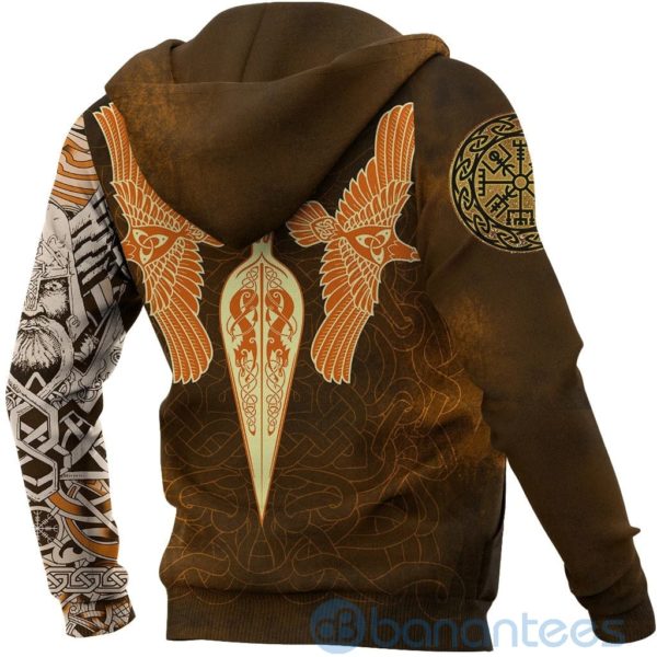 Viking Gold Spear Of The God Odin Gungnir And Two Gold Ravens All Over Printed 3D Hoodie Product Photo