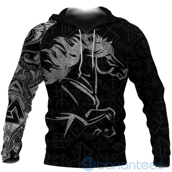 Viking Icelandic Horse Valknut Runes Symbol Coat Of Arms All Over Printed 3D Hoodie Product Photo