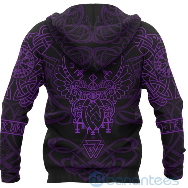 Viking Mjolnir Celtic Raven Version Purple All Over Printed 3D Hoodie Product Photo