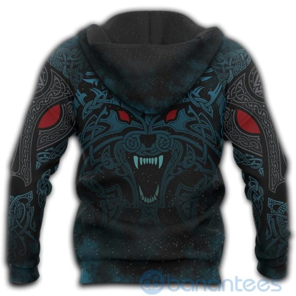 Viking Moon Wolf Tattoo All Over Printed 3D Hoodie Product Photo