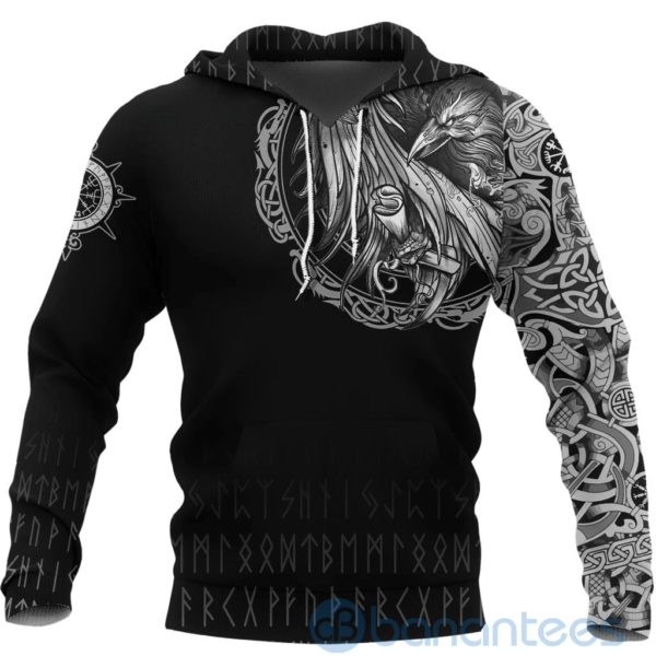 Viking Norse Raven Tattoo All Over Printed 3D Hoodie Product Photo