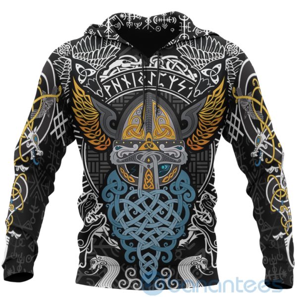 Viking Odin Helmet Valknut Helm Of Awe All Over Printed 3D Hoodie Product Photo