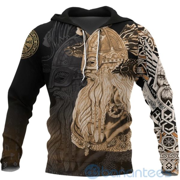 Viking Odin Raven Gold All Over Printed 3D Hoodie Product Photo