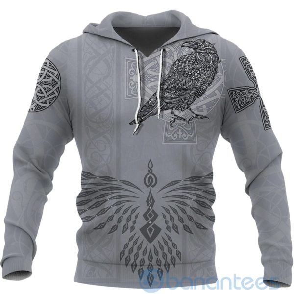 Viking Odin's Celtic Raven Scandinavian Tattoo All Over Printed 3D Hoodie Product Photo