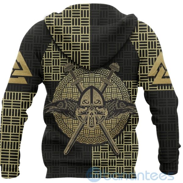 Viking Raven Odin Gold All Over Printed 3D Hoodie Product Photo
