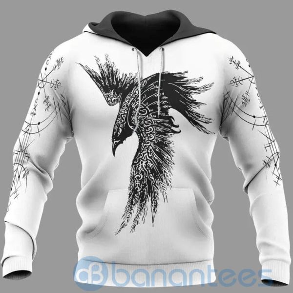 Viking Raven Vegvisir Viking Hoodie All Over Printed 3D Hoodie Product Photo