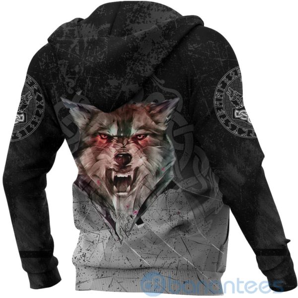 Viking Red Eyes Fenrir Norse Wolf All Over Printed 3D Hoodie Product Photo
