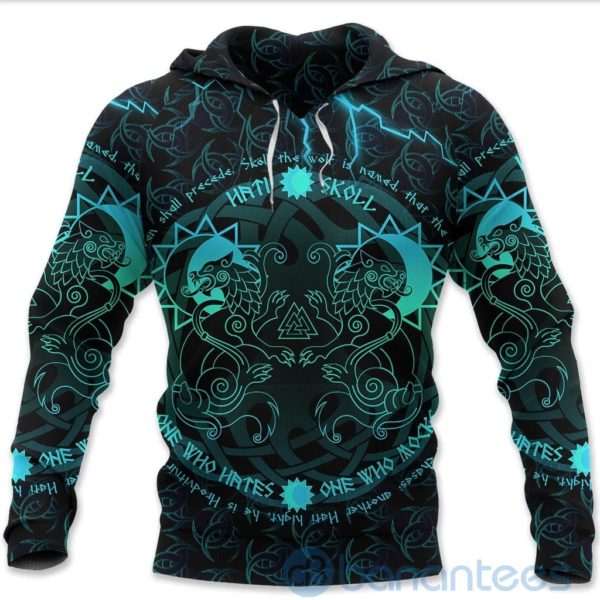 Viking Skoll & Hati Tree Of Life Fenrir All Over Printed 3D Hoodie Product Photo