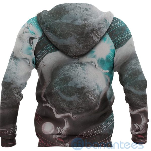 Viking Skoll And Hati Never Ending All Over Printed 3D Hoodie Product Photo